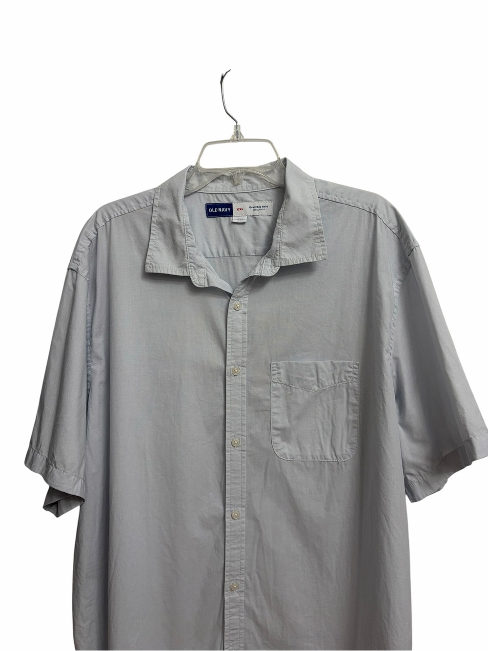 Old Navy Men’s Regular-Fit Short-Sleeve Everyday Shirt XXL Light Blue Coastal - Picture 2 of 16